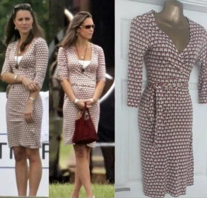 French Connection Silk Geometric Print Wrap Dress size UK10 US 6 ASO Kate Rare - Picture 1 of 10