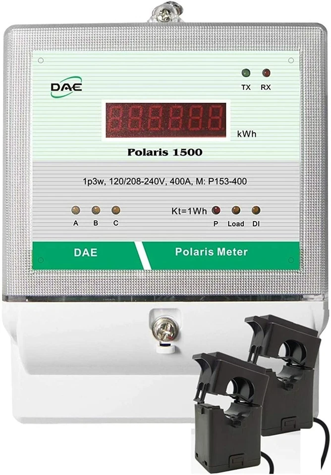 DAE P153-400 KIT, 400A, UL kWh Submeter, 1P3W, 120/240v, 2 Split CT, RS485 - Image 1 of 4
