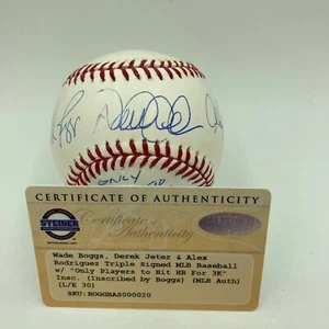 Derek Jeter Alex Rodriguez 3000th Hit Home Run Signed Inscribed Baseball Steiner - Picture 1 of 7
