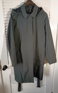 NEW Women's Dk Gray LANDS END Rain Trench Coat 2-Way zip Removable Liner SIZE L - Picture 1 of 19
