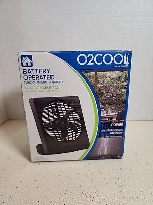 O2 COOL FD05004 5" Battery-Operated Fan, Black NEW in box - Imagem 1 de 4