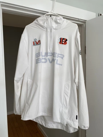 CINCINNATI BENGALS SUPER BOWL LVI DIAMOND COLLECTION QUARTER ZIP JACKET MEN XL Cover