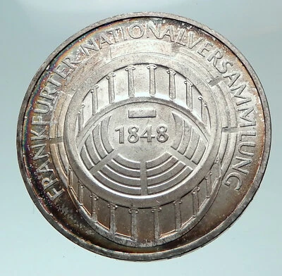 Moneda alemana de 5 marcos de plata a prueba del edificio del parlamento de Alemania 1973 i82239 Foto 1 de 3