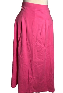 Vintage 80's Cotton Maxi Skirt Pink Women's medium Boho pockets Modest - Picture 1 of 5