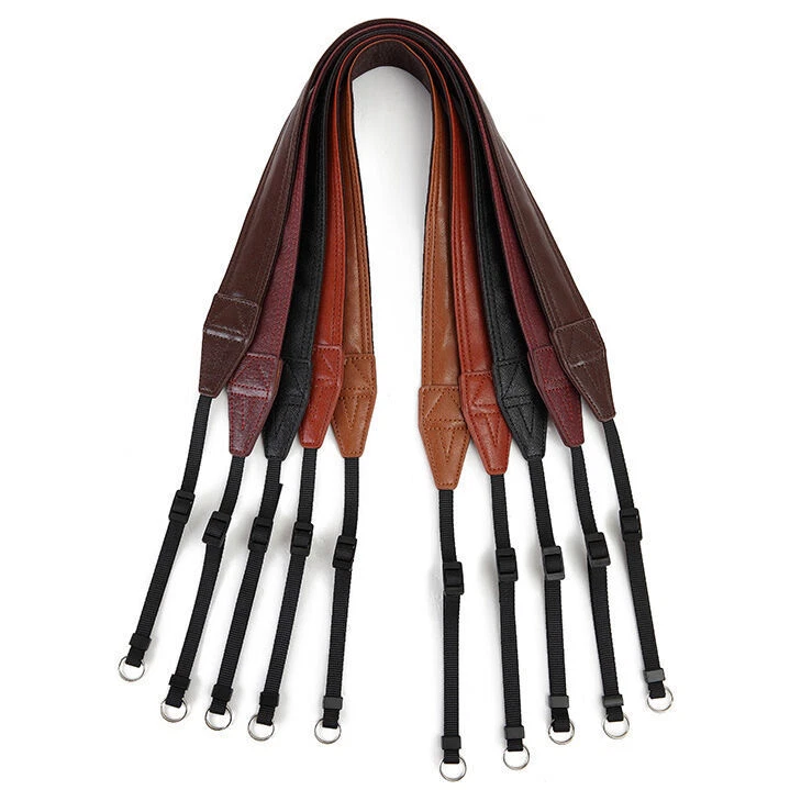 Correa de cuero universal para el hombro para cámara cinturón para el cuello para DSLR SLR Canon Nikon Sony Foto 1 de 4