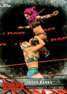 2017 Topps WWE Women's Division - WWE Matchches and Moments #WWE-14 Sasha Banks - Imagen 1 de 2