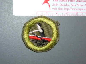 Boy Scout Merit Badge Rowing wht circa '46-'59 4043M - Picture 1 of 1