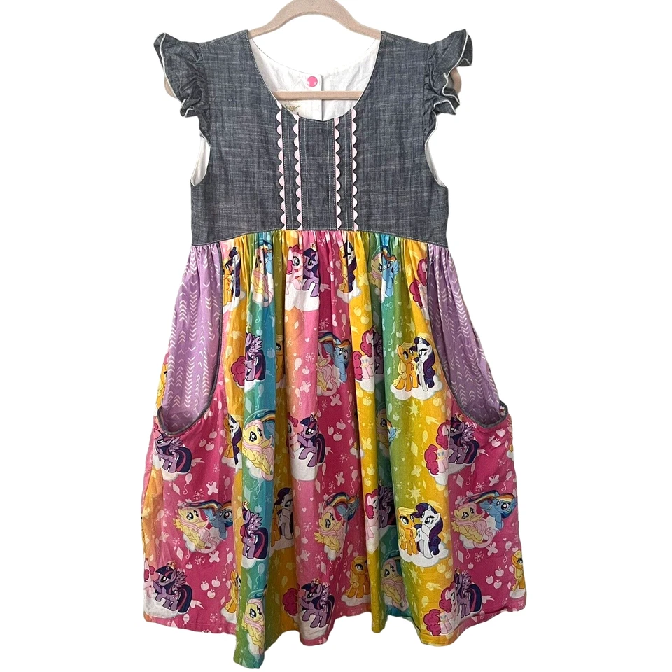 Vestido Niñas 8 My Little Pony Vintage Legend of Zelda Tela 100% Algodón Bolsillos Foto 1 de 4