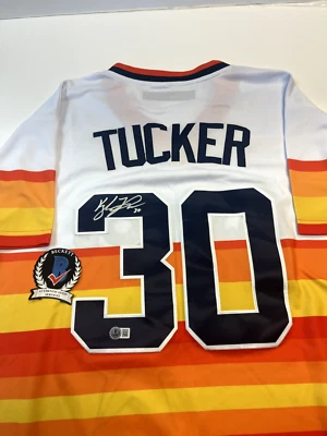 Kyle Tucker Signed Houston Astro Nike Jersey signed in Silver Pen w/ Beckett Coa - Image 1 of 4