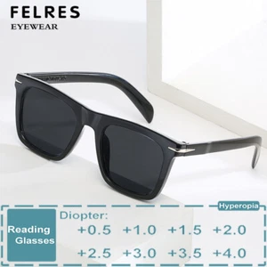 Nuevas gafas de lectura clásicas cuadradas tintadas para hombres moda aire libre gafas presbicias - Imagen 1 de 16