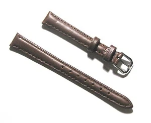 Correa de reloj marrón acolchada de cuero genuino de calidad de 12 mm - tamaño regular - Imagen 1 de 3