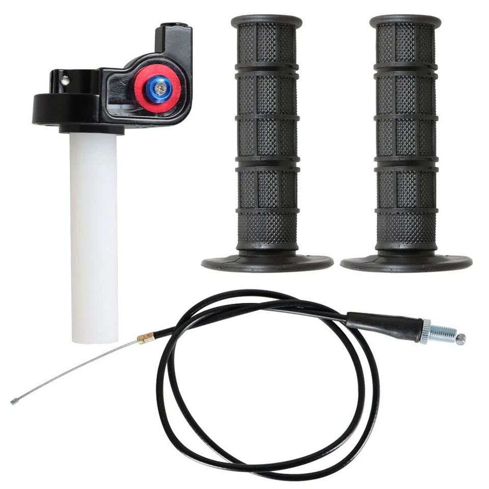 7/8" Motorcycle Twist Throttle Handle Grip with Cable 50-250CC ATV motocross New Foto 1 de 4