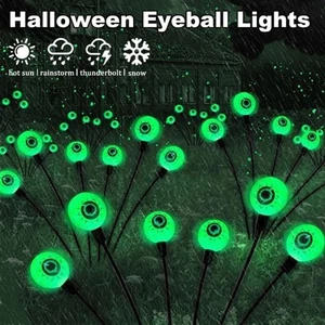 6 Augapfel Sonne Lampe Halloween Solar Lade Augapfel Außen Garten Grusel Lichter - Bild 1 von 14