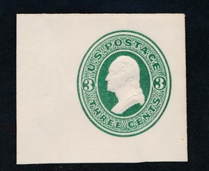 UNITED STATES (US) U82 UNUSED VF3c GREEN CUT SQUARE - Picture 1 of 2