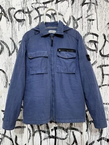 Stone Island Windbreaker Jacket Mens Blue Collared Medium Autumn/Winter 2012 - Picture 1 of 24