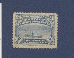 NEUFUNDLAND - Scott 71 - unbenutzt schwer aufklappbar - 1897 - 24 Cent Angeln - Bild 1 von 1