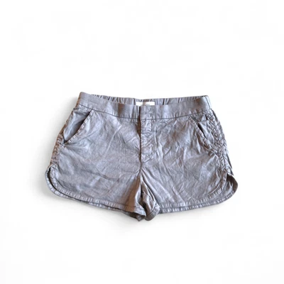 Pantalones Cortos Chinos Level 99 Mezcla de Lino Gris Talla 28 Cintura Elástica 3” Entrepierna Minimalista Foto 1 de 4