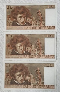 Lot Of Three 10 Francs Berlioz - 1976 - Bank Notes / Currency - Picture 1 of 8