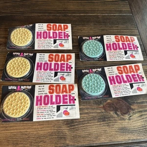 SET BESTEHEND AUS 5 kleinen Oktopus MCM 1963 Vintage Seifenhalter Aqua Blau & Beige - Bild 1 von 7