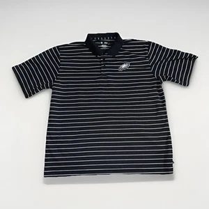 Philadelphia Eagles Shirt Mens Extra Large Black White Striped Polo NFL Team - Picture 1 of 5