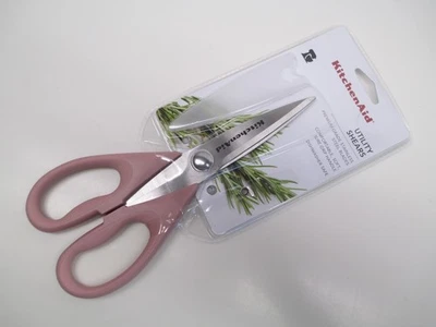 KITCHENAID Soft Grip Utility Shears SCISSORS w/Cover KE351OHDRA *DRIED ROSE* - Image 1 of 2