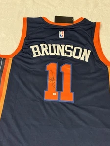 Jalen Brunson Signed New York Knicks Pro Style Basketball Jersey COA - Picture 1 of 9
