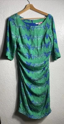 Tracy Reese Petites Women's Silk 3/4  Sleeves Dress Zipper Ruched Back Size 12p - Image 1 of 4