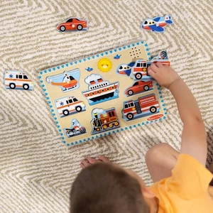 Melissa & Doug Fahrzeuge Soundpuzzle Holzklammer Puzzle mit Soundeffekten - 8 Stck. - Bild 1 von 9