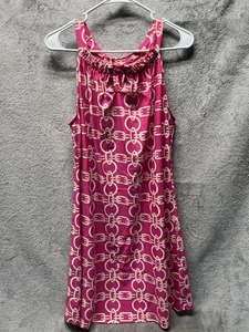 Vestido recto Aryeh para mujer grande rosa estampado abstracto sin mangas FPS 50+ de viaje - Imagen 1 de 4