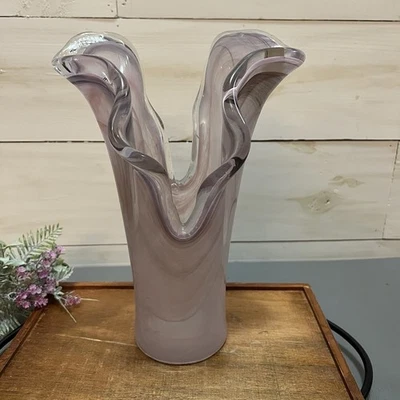 Jarrón Mid-Century Murano - Color rosa - 12" de alto - Hecho en Italia Foto 1 de 4