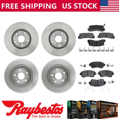 Rotores de freno delanteros traseros y pastillas de freno de cerámica Raybestos para Lexus ES300 1992-1996 Foto 1 de 4