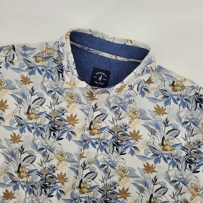 JOHNNIE-O Top Shelf Mens Medium Hawaiian Shirt Button Up Floral Print - Image 1 of 4