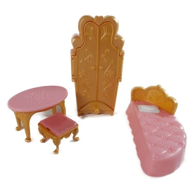 2010 Disney Tangled Rapunzel Magical Tower Playset Furniture Bed Armoire 4" Doll - Image 1 of 4