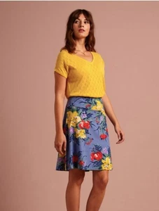 Falda KING LOUIE Azul Floral Cintura Elástica TALLA GRANDE Jersey - Imagen 1 de 8