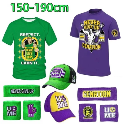 Hat T-shirt Wristbands John Cena Costume Gift for Jogger Mens Boys Kids - image 1 of 4
