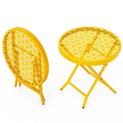 Mesa auxiliar plegable portátil de 18" para patio comedor jardín exterior resistente y duradera Foto 1 de 4