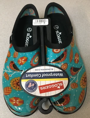 Sloggers 5123BRDTQ08 Women's Garden/Rain Shoes Birds Turquoise Print Size 8 - Image 1 of 4