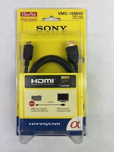 Sony VMC15MHD 5ft Mini HDMI to HDMI Coverter Cable (pp) New In Package - Picture 1 of 6