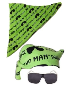 Macho Man Randy Savage Color Disfraz Gafas Bandana Foto 1 de 2