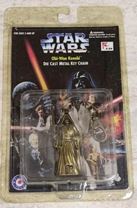Star Wars Obi-Wan Kenobi Die Cast Metal Key Chain Original Package Vintage 1997 - Picture 1 of 6