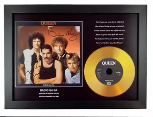QUEEN 'RADIO GA GA' SIGNED PHOTO GOLD DISC CD COLLECTABLE MEMORABILIA - Picture 1 of 1