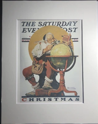 Impresión artística mate de Norman Rockwell "Navidad, 1926" 11 x14 - Cubierta postal 1926 Foto 1 de 3