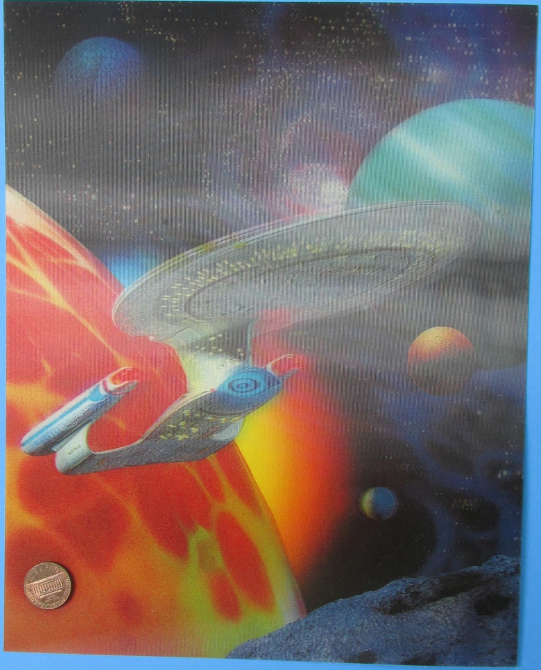 IMAGEN holograma lenticular de colección STAR TREK - EE. UU. Enterprise D 7,5 x 9" Foto 1 de 1
