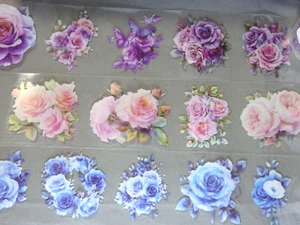 WASHI PET TAPE 3 Rolls 2" x 78" Waterproof Lazer Cut Purple Pink Blue ROSE'S New - Picture 1 of 16