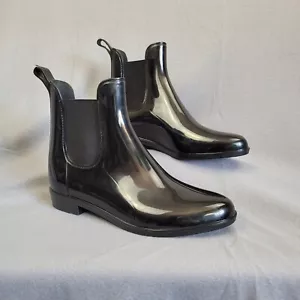 Damen Regenstiefel ohne Marke - schwarz glänzend - Größe EU40 - Bild 1 von 8