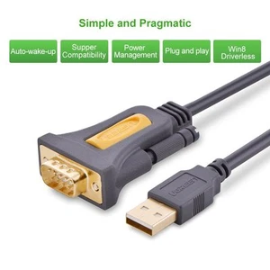 UGREEN USB to RS232 DB9 Serial Adapter Cable - Plug and Play for Windows 11/10/8 - Picture 1 of 7