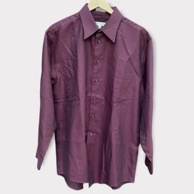 Pronto Uomo Mens Buttoned-down Non Iron Shirt Burgundy Size 16 EUC - Image 1 of 4