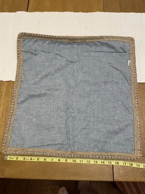 NordECO HOME Set of 2 Farmhouse Pillow Cases Grey Burlap Brown Trim Foto 1 de 4