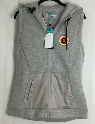 NCAA Arizona State Sun Devils Women's Iris Banner Stripe Zip Hoodie Vest Large Cover