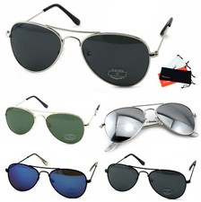 Jungen Sonnenbrille Kinder 5 - 12 Jahre Pilotenbrille Blau Silber Schwarz Orange
